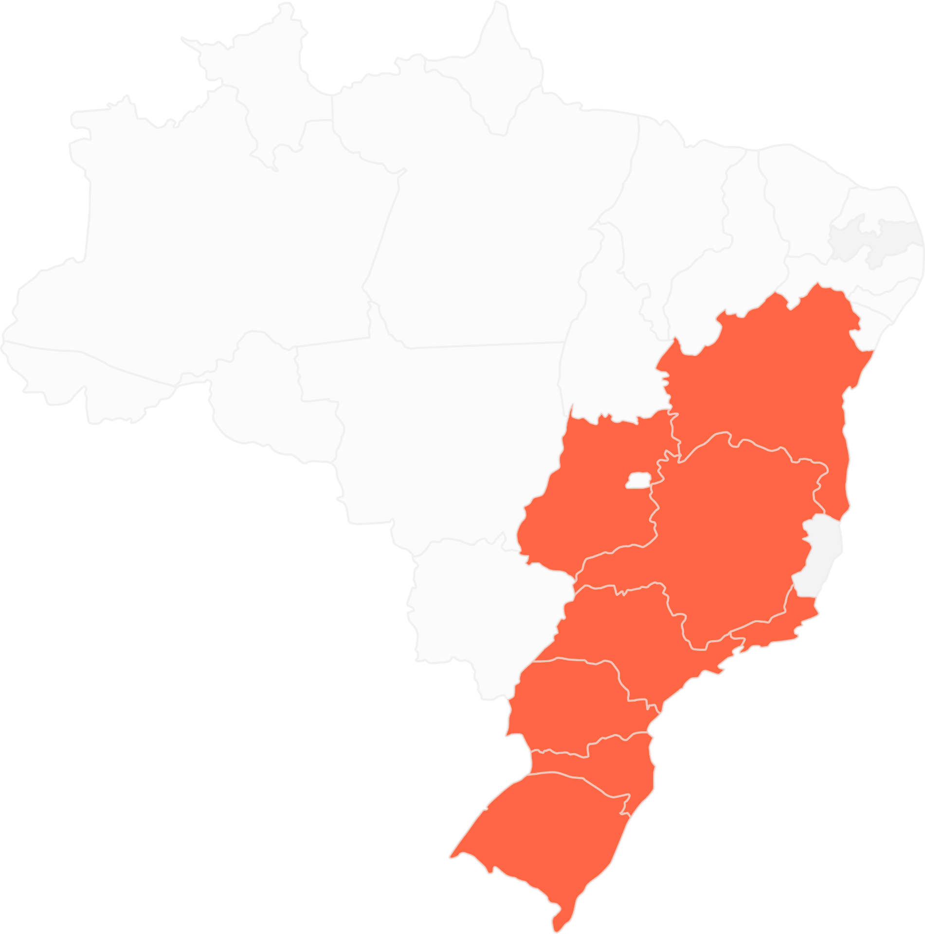 Mapa do Brasil com regiões da expansão Lisô Laser